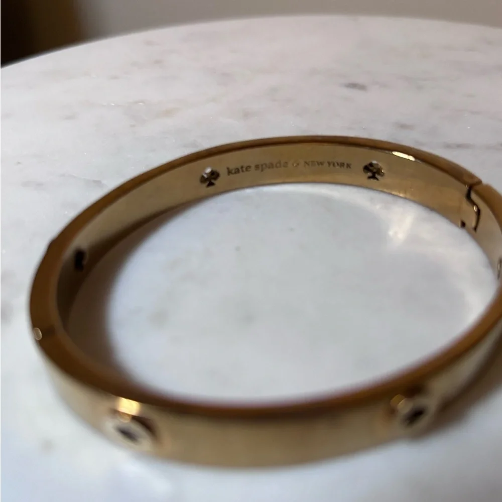 Kate Spade Spot the Spade Studded Bangle Bracelet - Minimalist Quiet Luxury - Picture 10 of 12